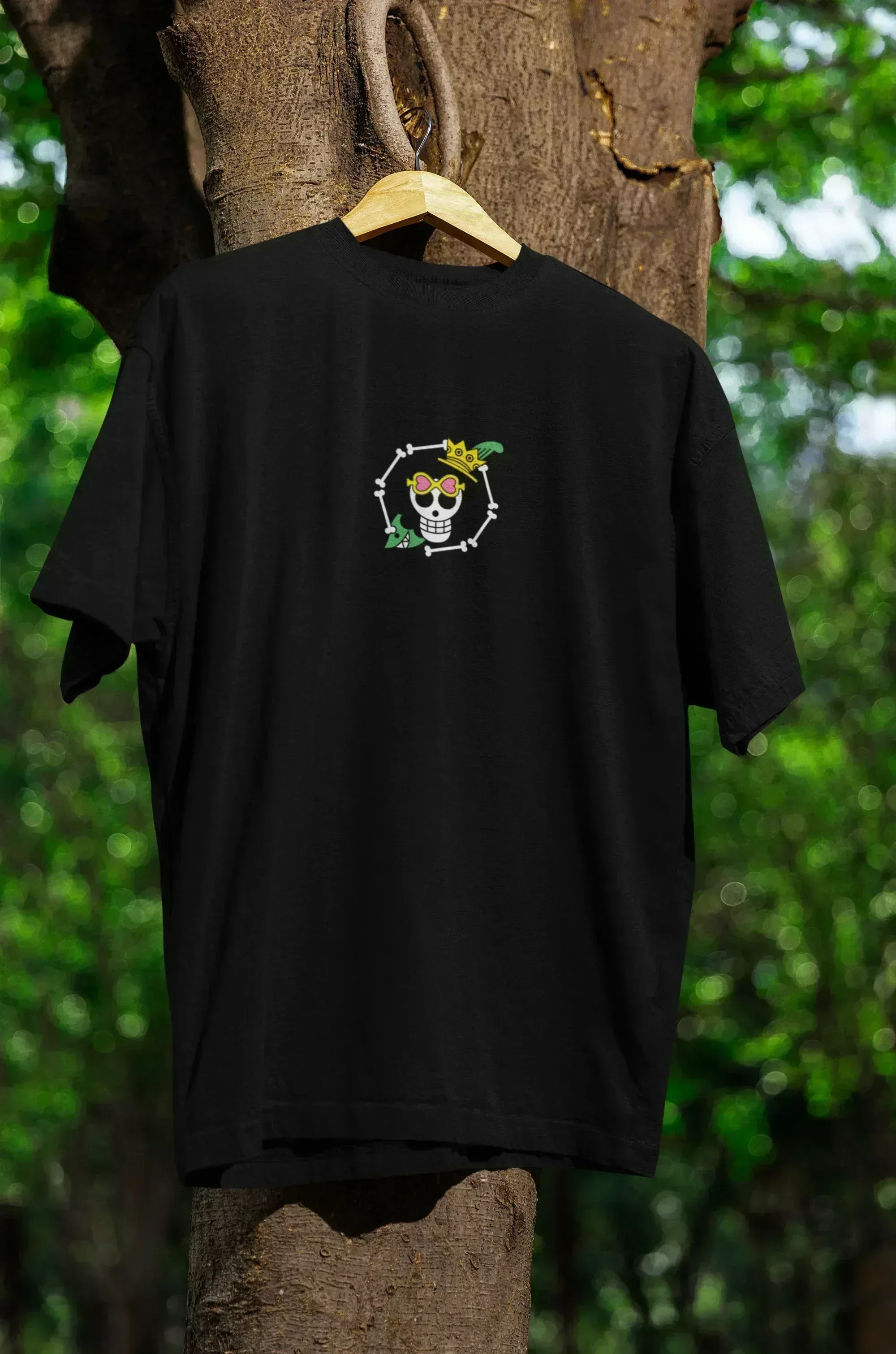 mockup-of-an-oversized-t-shirt-hanging-from-a-tree-m39839 - Drippyx