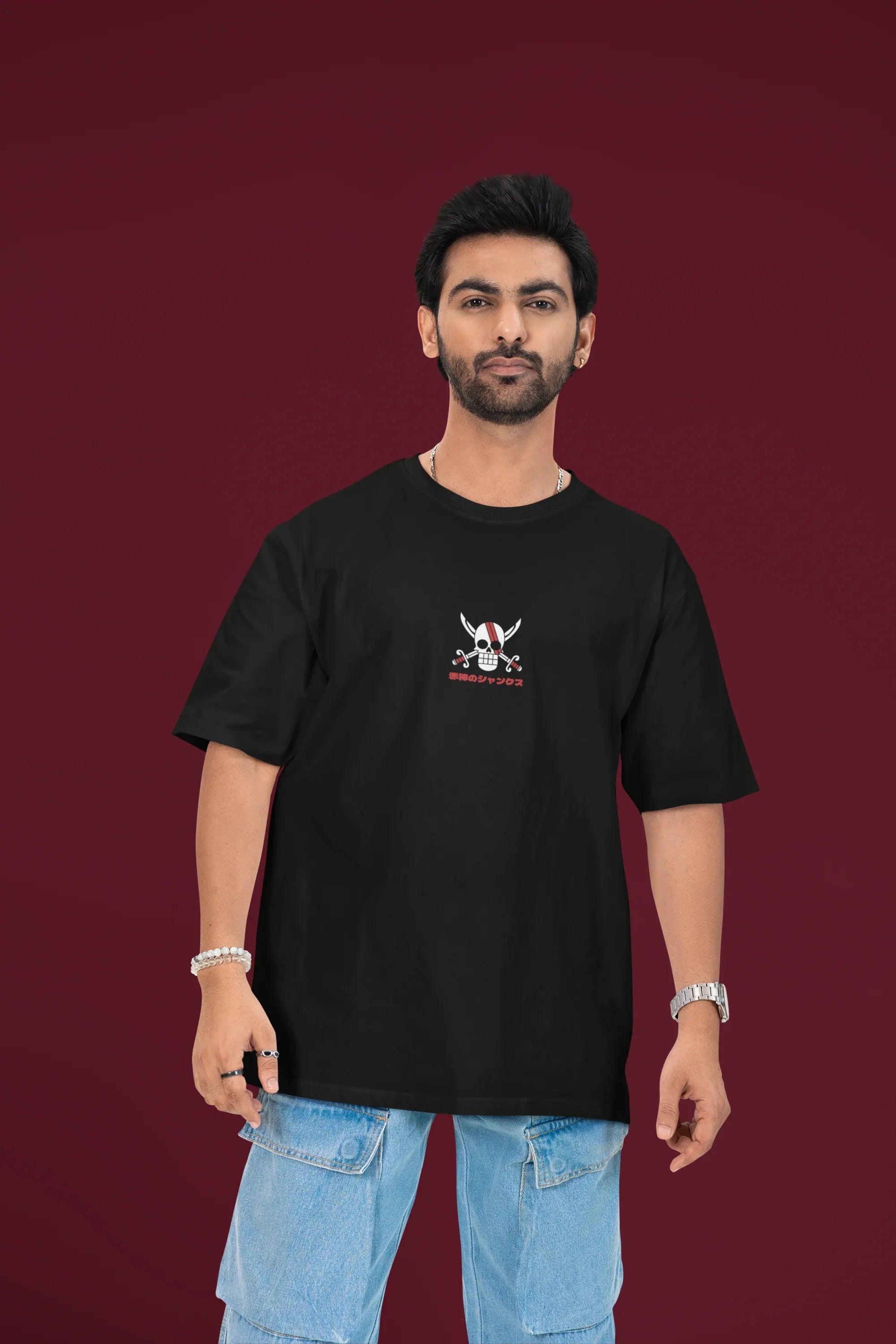 Light gray oversized SANKS T-shirt by Drippyx made of heavyweight terry cotton fabric, shown on a plain background.