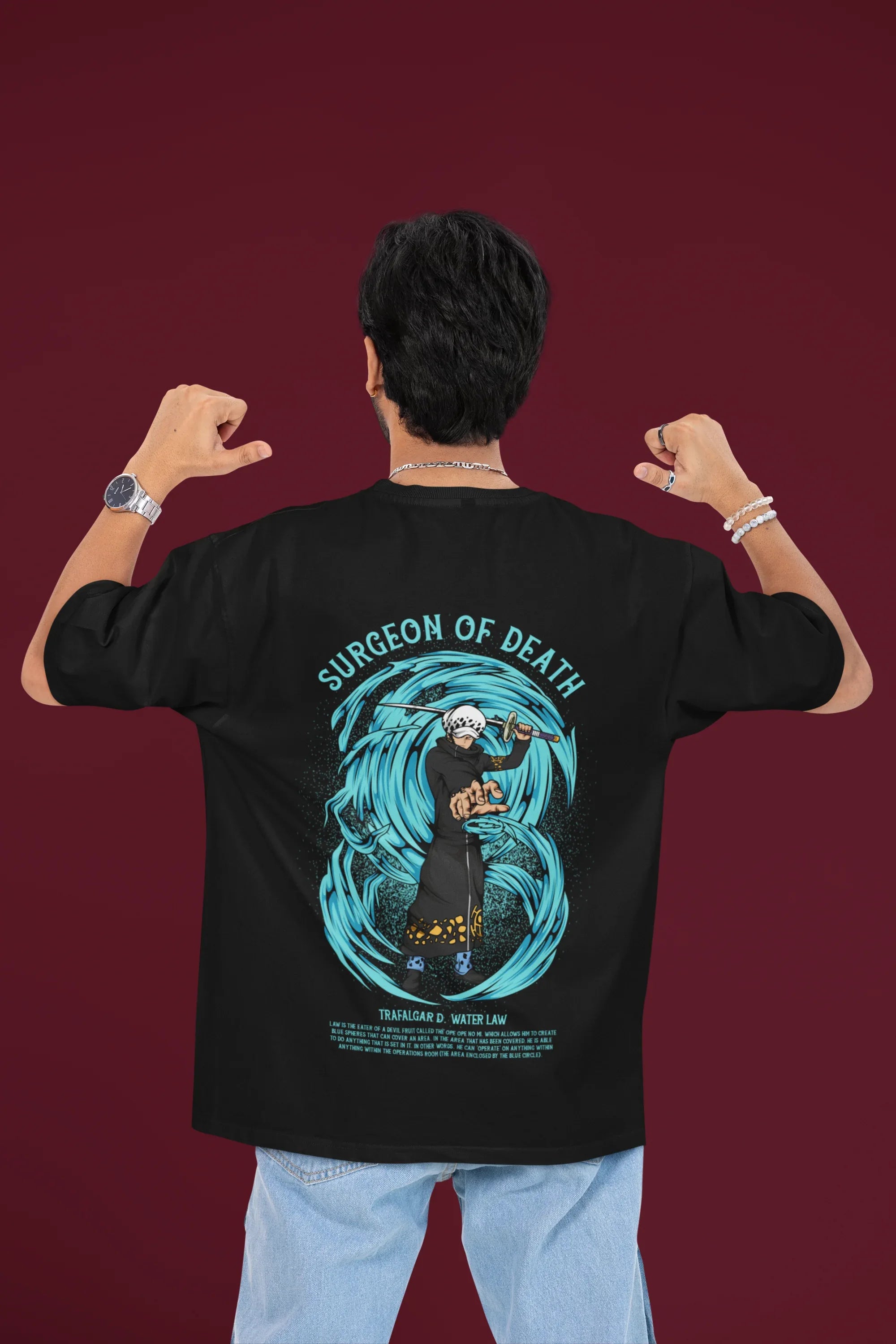 Drippyx Trafalgar oversized t-shirt in heavyweight terry cotton, showing front view with relaxed fit and textured fabric.